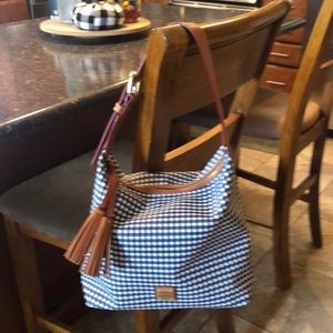 Navy Gingham Paige Sac